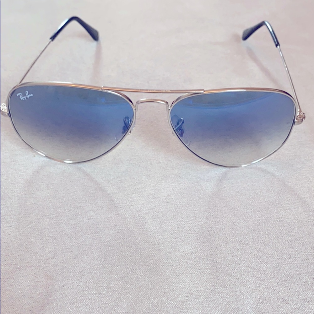Ray-Ban Aviator Silver/Crystal Gradient Light Blue